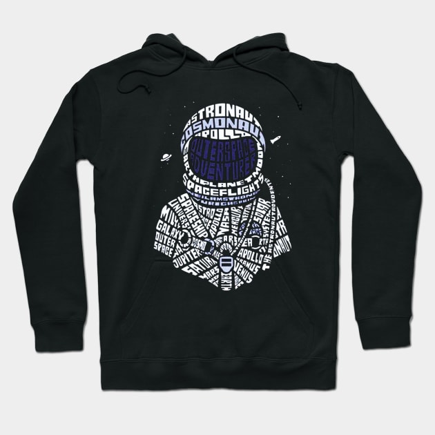 Custom Astronaut Word Art Calligram Hoodie by tomatillo